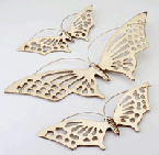 Image of 3 PC BRASS BUTTERFLY WALL SET