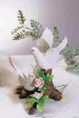 Image of PORC DOVES ON BRANCH