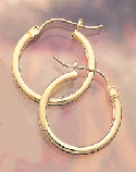 Image of 14K GOLD TUBULAR HOOP EARRINGS