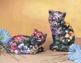 Image of PATCHWORK CATS-FLORAL PATTERN