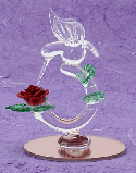 Image of GLASS HUMMINGBIRD WRED ROSE