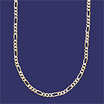 Image of 14K 18 IN. PAVE FIGARO CHAIN