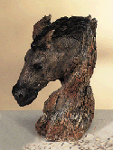 Image of ALAB. CARVED HORSE HEAD