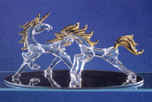 Image of DOUBLE GALLOPING UNICORN SCULP