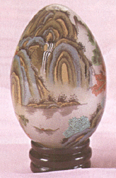 Image of INSIDE PAINTD GLASS EGG-NATURE