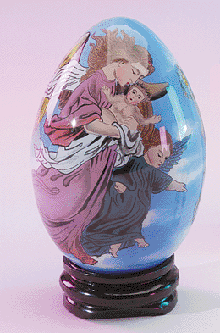 Image of INSIDE PAINTED GLASS EGG-ANGEL