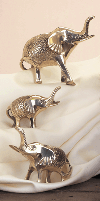 Image of SET OF 3 SOLID BRASS ELEPHANTS