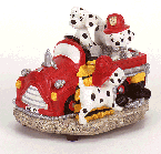 Image of MUS. DALMATIANS IN FIRE ENGINE