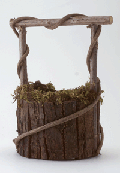 Image of WOOD WELL PLANTER WITH MOSS