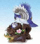 Image of PORC. BLUE JAYS WNEST OF EGGS