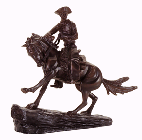 Image of LIBERTY BRONZE COWBOY ON HORSE