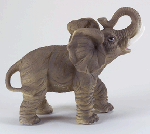 Image of PORC. ELEPHANT WITH TRUNK UP