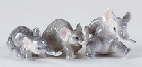 Image of MINI PORC. ELEPHANTS SET OF 3
