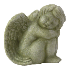 Image of STONE FINISH SITTING ANGEL