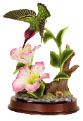 Image of PORC. HUMMINGBIRD OVER FLOWERS