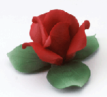 Image of PORCELAIN RED ROSE CANDLEHOLDR