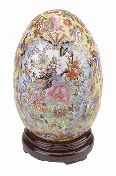 Image of 6 IN. ORIENTAL STYLE EGG-PEACOCK