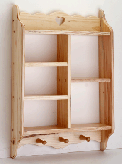 Image of WOOD CURIO WITH HANGERS
