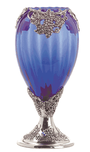 Image of BLUE GLASS VASES.P. GRAPEVINE