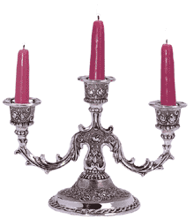 Image of SILVER PLATED METAL CANDLEABRA