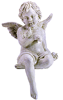 Image of ALAB. SITTING CHERUB WITH BIRD