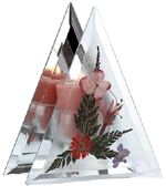 Image of GLASS DRIED FLOWERS CANDLHLDER