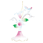 Image of GLASS H-BIRD ON HONEY SUCKLE