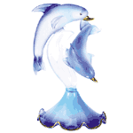 Image of SPUN GLASS DOLPHINS PR ON WAVE