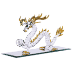 Image of SPUN GLASS GOLD PLATED DRAGON
