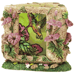 Image of GLASS HUMMINGBIRD CANDLE HOLDR