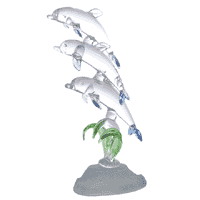 Image of COLOR GLASS TRIPLE DOLPHINS