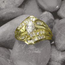 Image of 14K MARQUIS DIAMOND WEDDING SE - Size 07