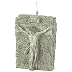 Image of SCULPTED JESUS ON CROSS CANDLE