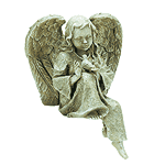 Image of GARDEN ANGEL WBIRD-VERDIGRIS