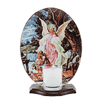 Image of GUARDIAN ANGEL PLATE WCANDLE