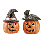 Image of PUMPKIN CANDLE HOLDER PAIR