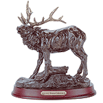 Image of LIBERTY BRONZE ELK - WOOD BASE