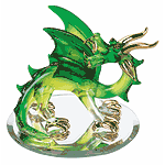 Image of GREEN GLASS DRAGON WITH WINGS