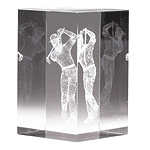 Image of ETCHED GLASS BLOCK - GOLFER