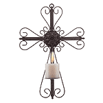 Image of METAL CROSS WALL CANDLE HOLDER