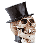 Image of ALAB. SKULL WITH TOP HAT