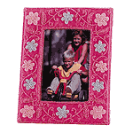 Image of 7 IN. x 9 IN. SILK BEADED PHOTO FRME