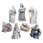 Image of 7PC PORC UNDER-GLAZED NATIVITY