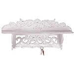 Image of DISTRESS WHITE WOOD RACKSHELF