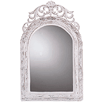 Image of DISTRESS WHITE CARVED MIRROR