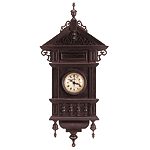 Image of ANT. WALNUT HOUSE WOOD CLOCK