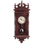 Image of ANT WALNUT PENDULUM WOOD CLOCK