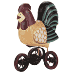 Image of ANTIQUE WOOD ROOSTER TRICYCLE