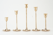 Image of 5 PC BRASS CANDLE HOLDER SET