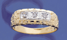 Image of 14K MENS DIAMOND NUGGET RING - Size 09